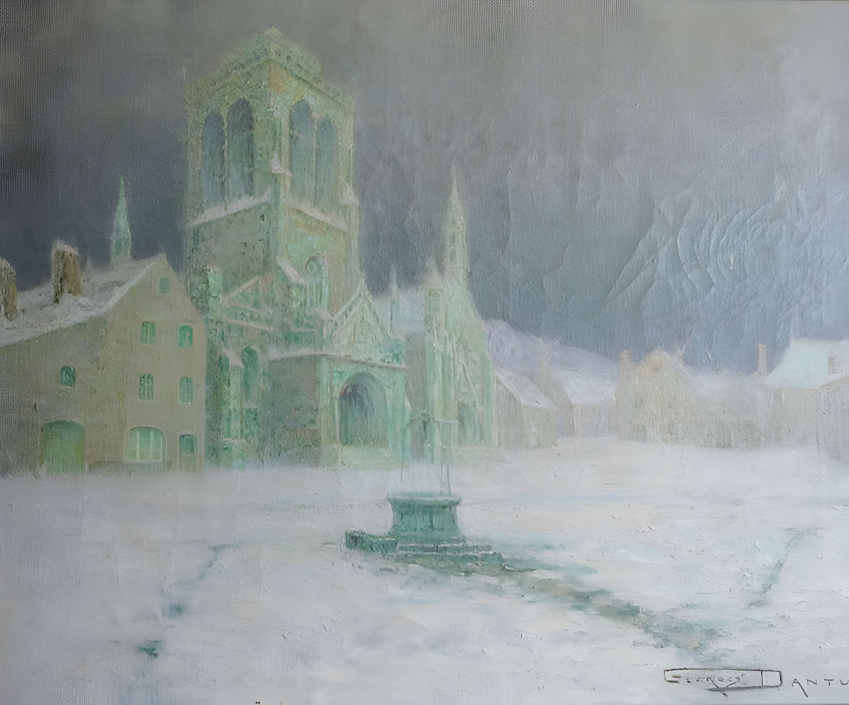 Place de l'Église et ses maisons à Locronan