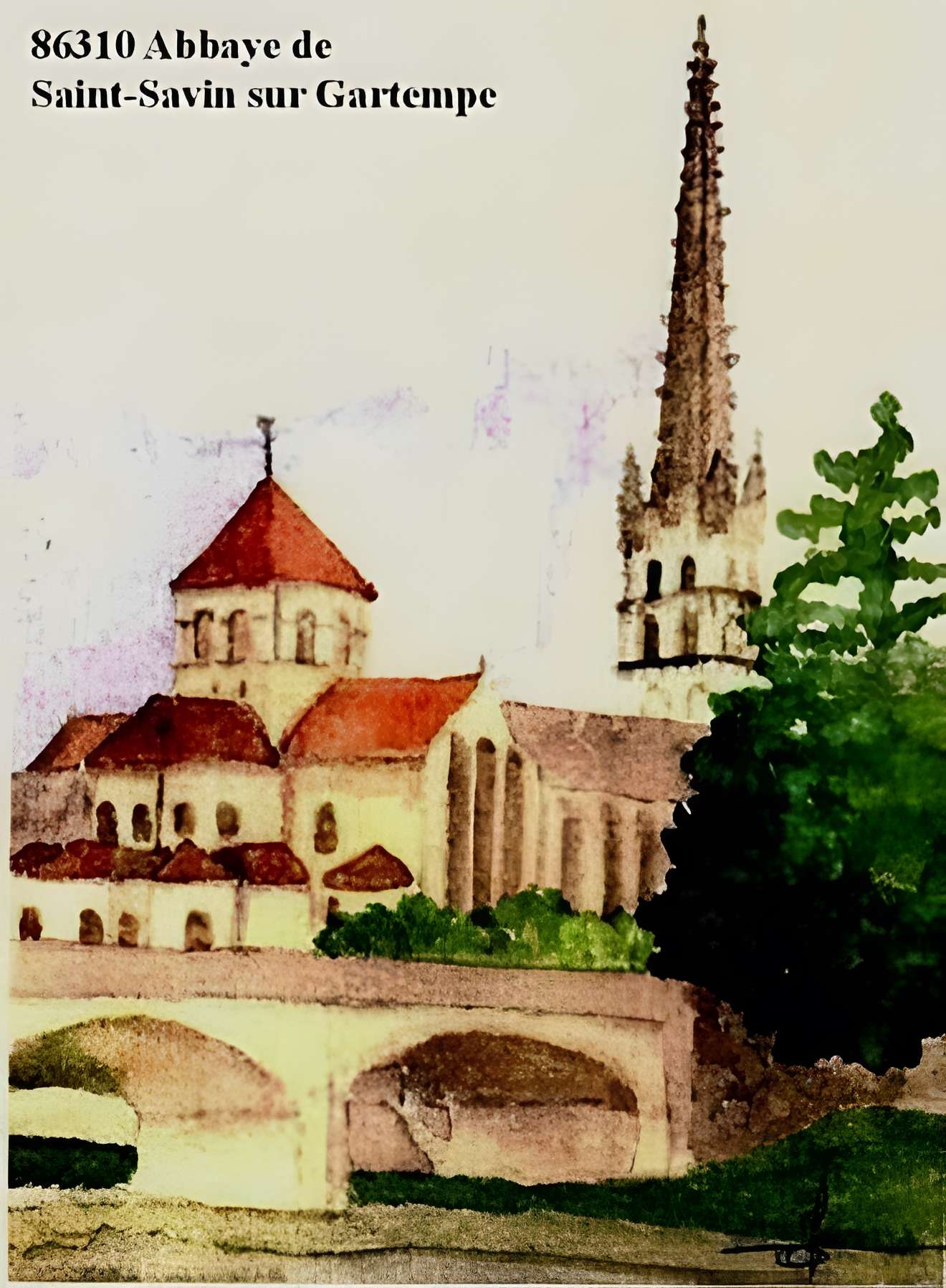 Pont de Saint-Savin gravure