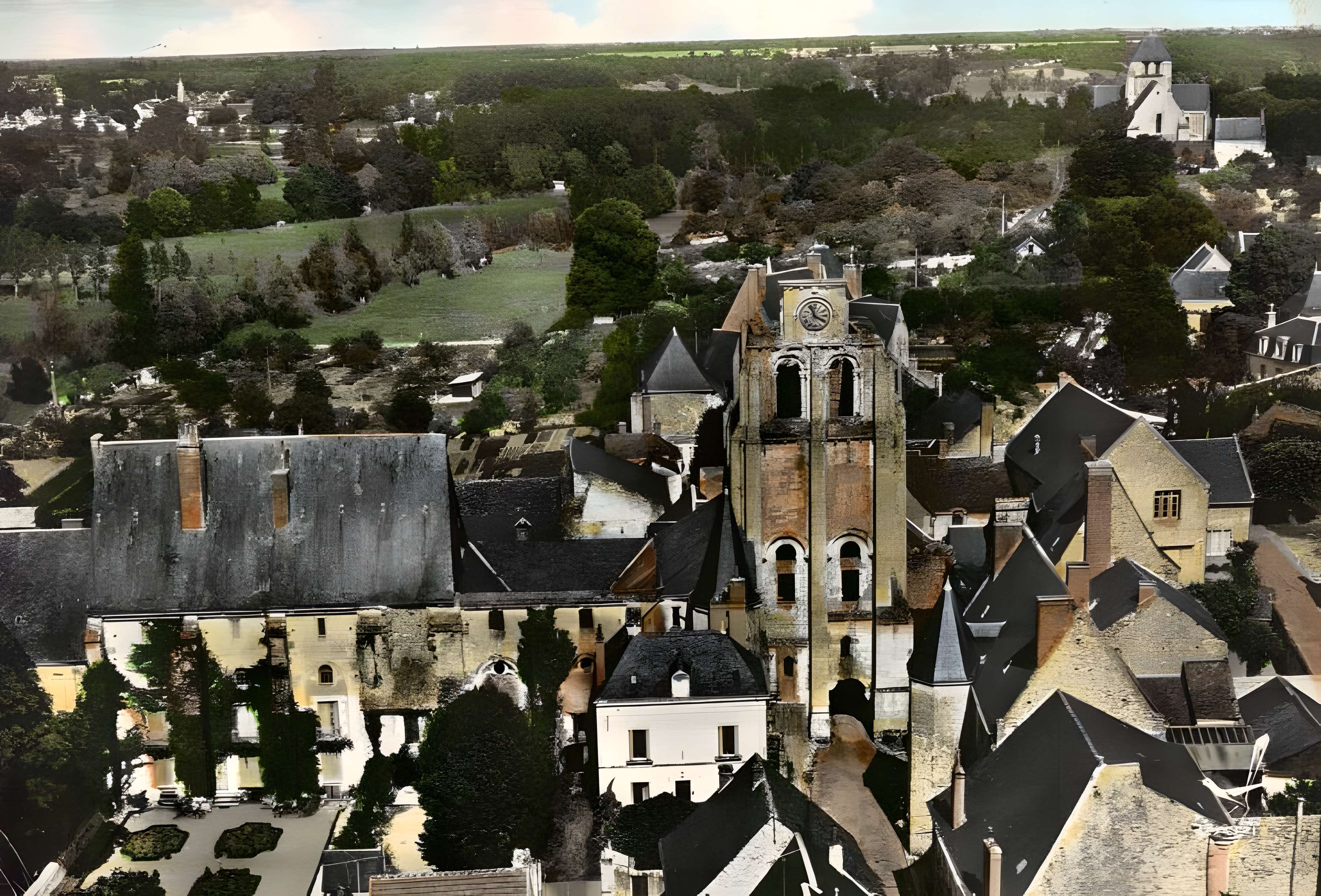 Abbaye de Cormery Vue aérienne