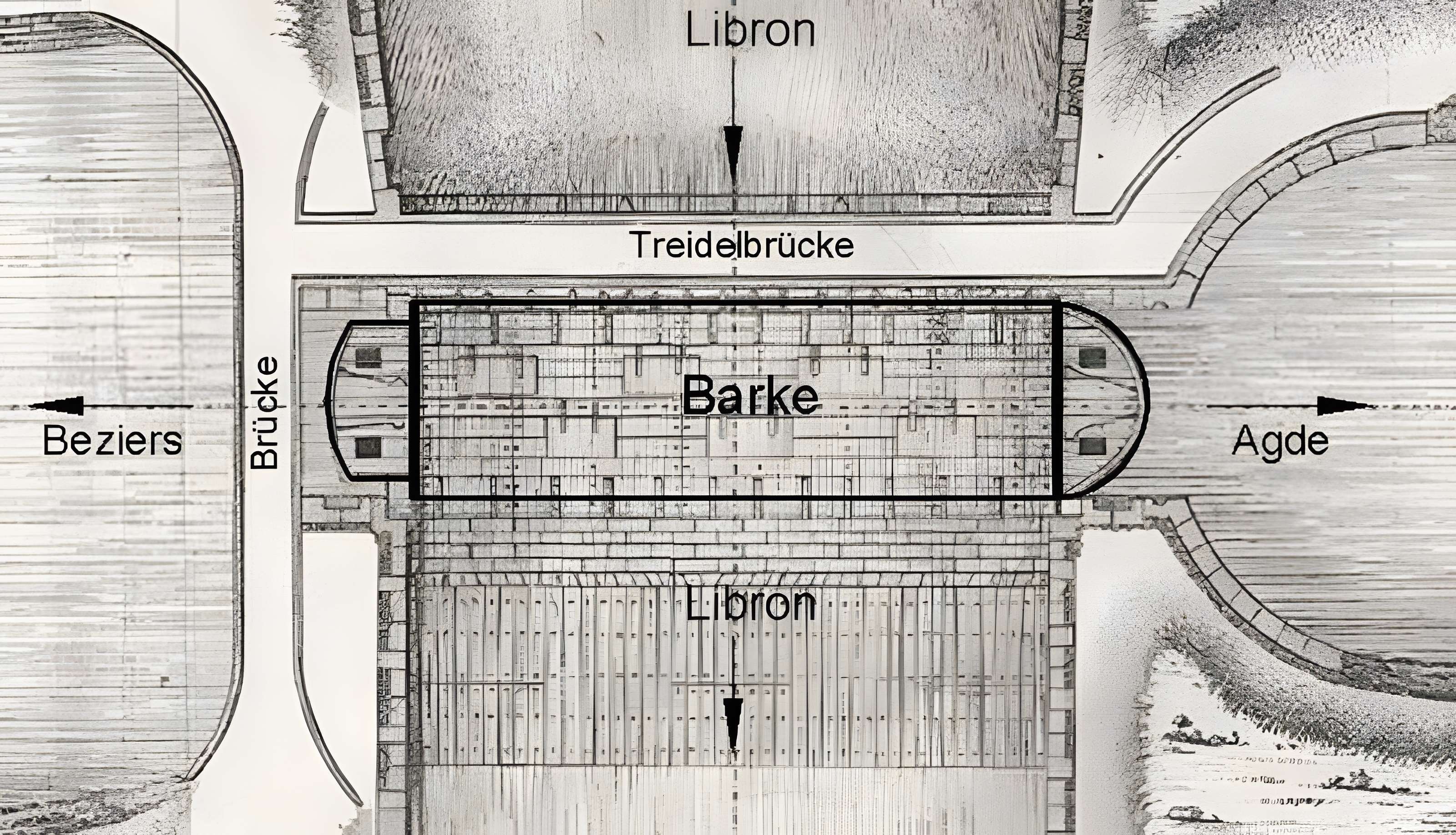 Canal du Midi : Barrage-écluse de Vias