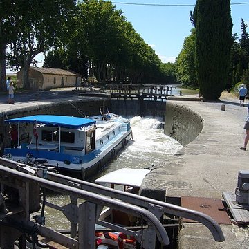 Canal du Midi : Écluse quadruple Saint-Roch