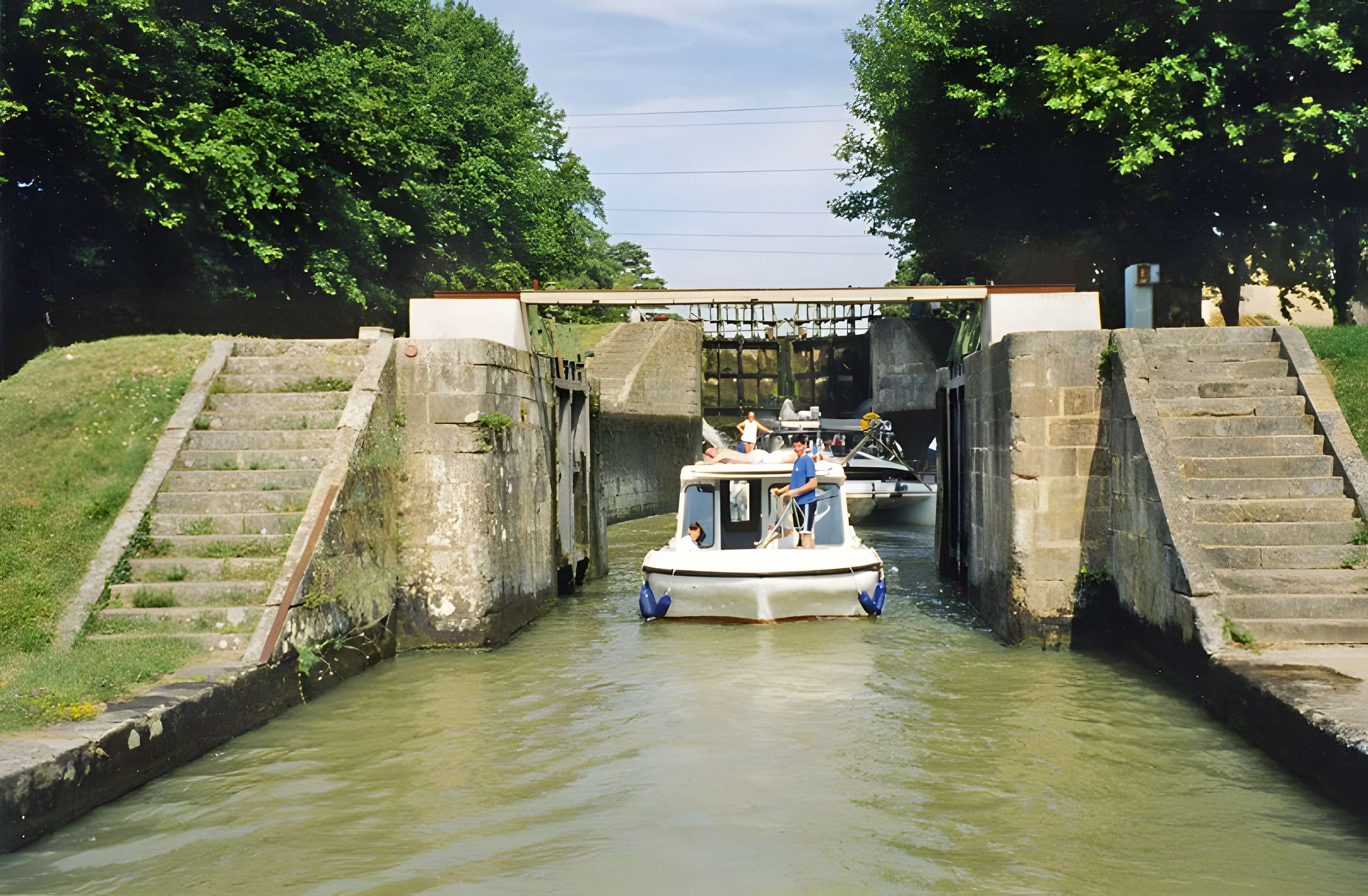 Canal du Midi : Écluse quadruple Saint-Roch