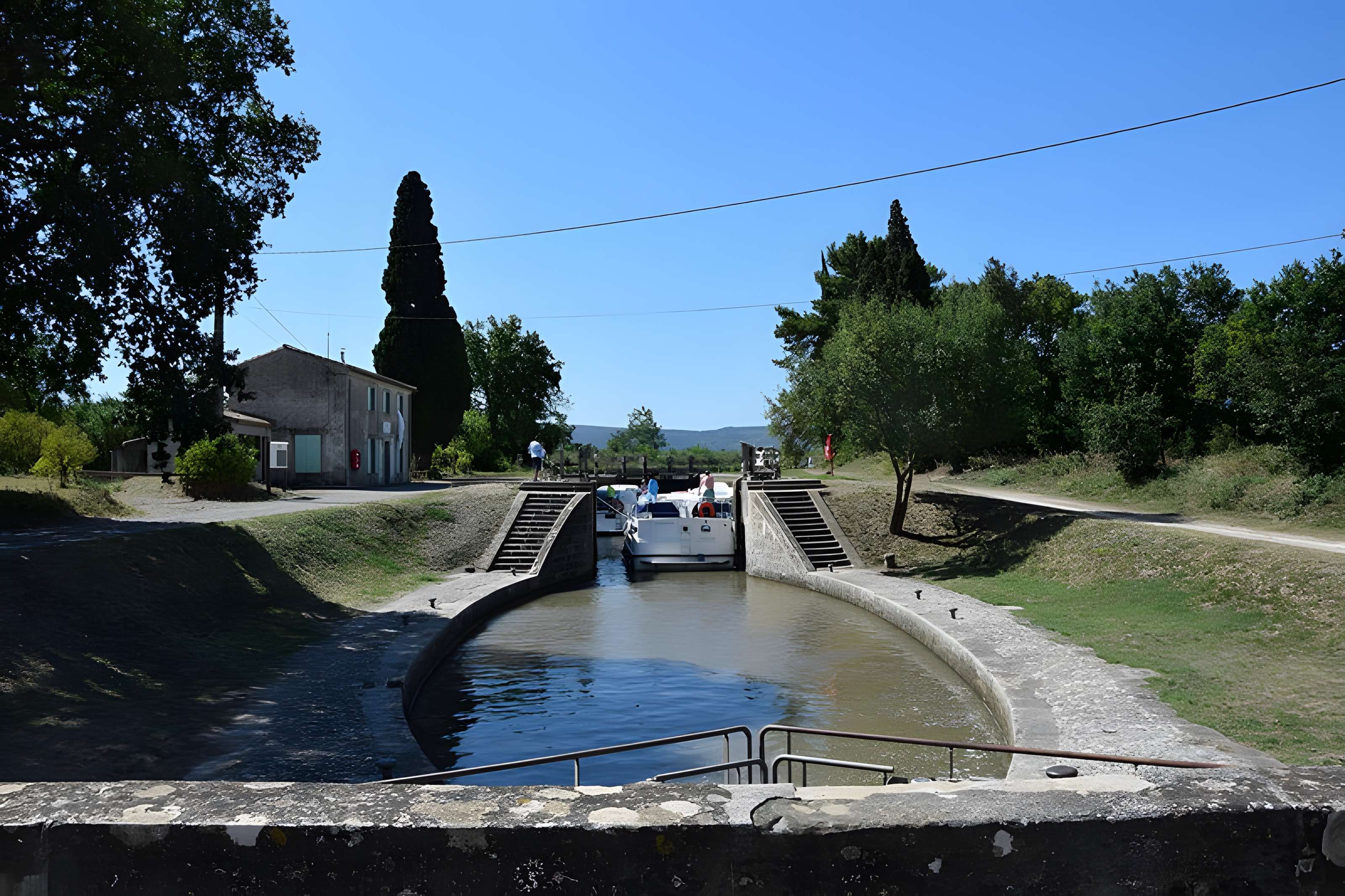 Canal du Midi Écluse triple de Fontfile 
