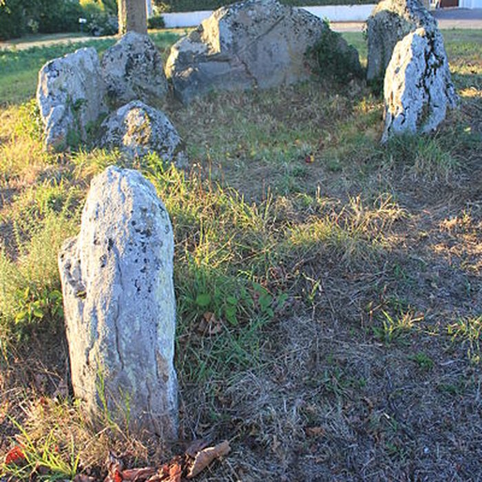 Photo de Dolmen à galerie avec la base de son tumulus de Belz