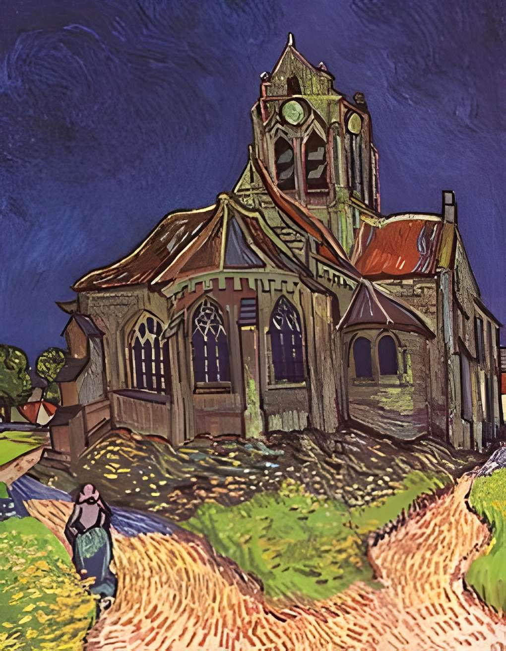 Église Notre-Dame-de-l'Assomption d'Auvers-sur-Oise par Vincent Van Gogh.