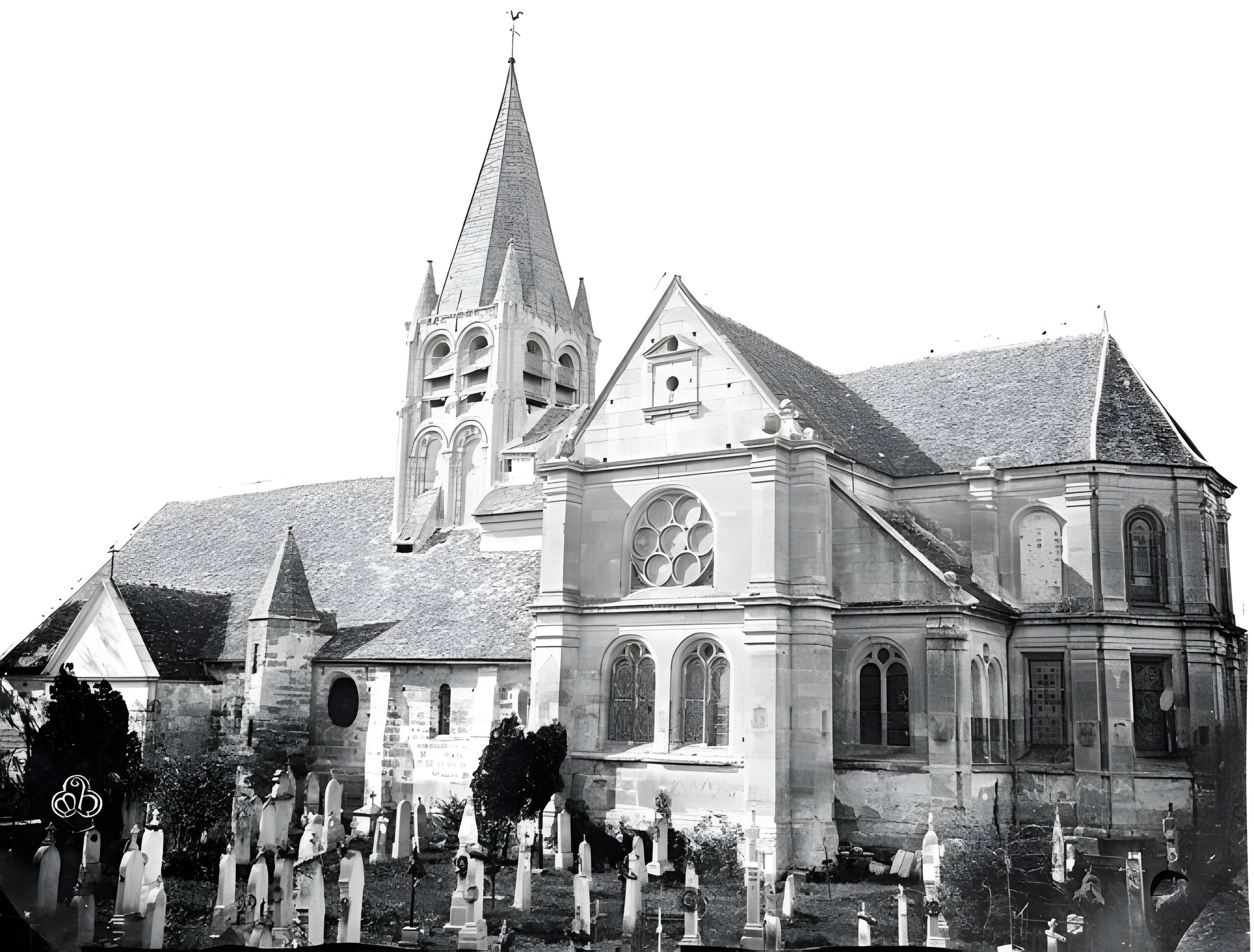 Église Saint-Aubin d'Ennery et croix
