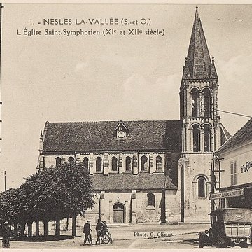 Église Saint-Symphorien de Nesles-la-Vallée et croix