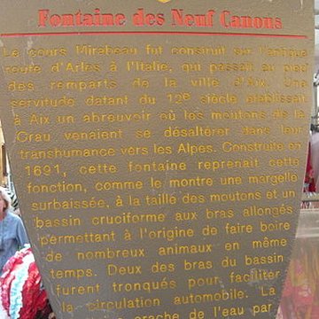 Fontaine des Neuf-Canons dAix-en-Provence
