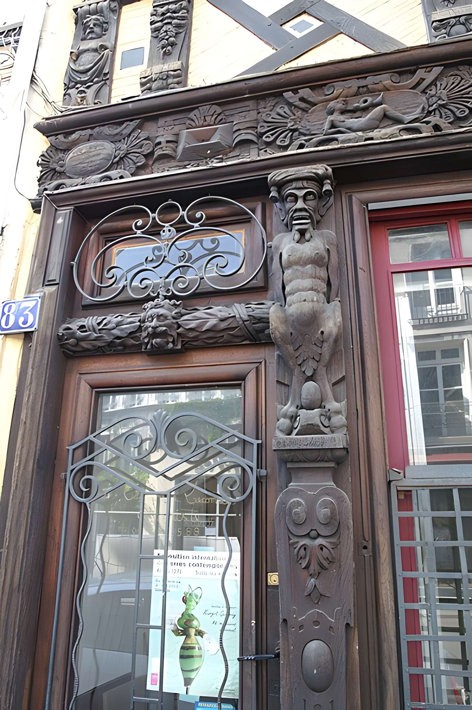 Maison à pans de bois, 83 Rue d'Amiens à Rouen
