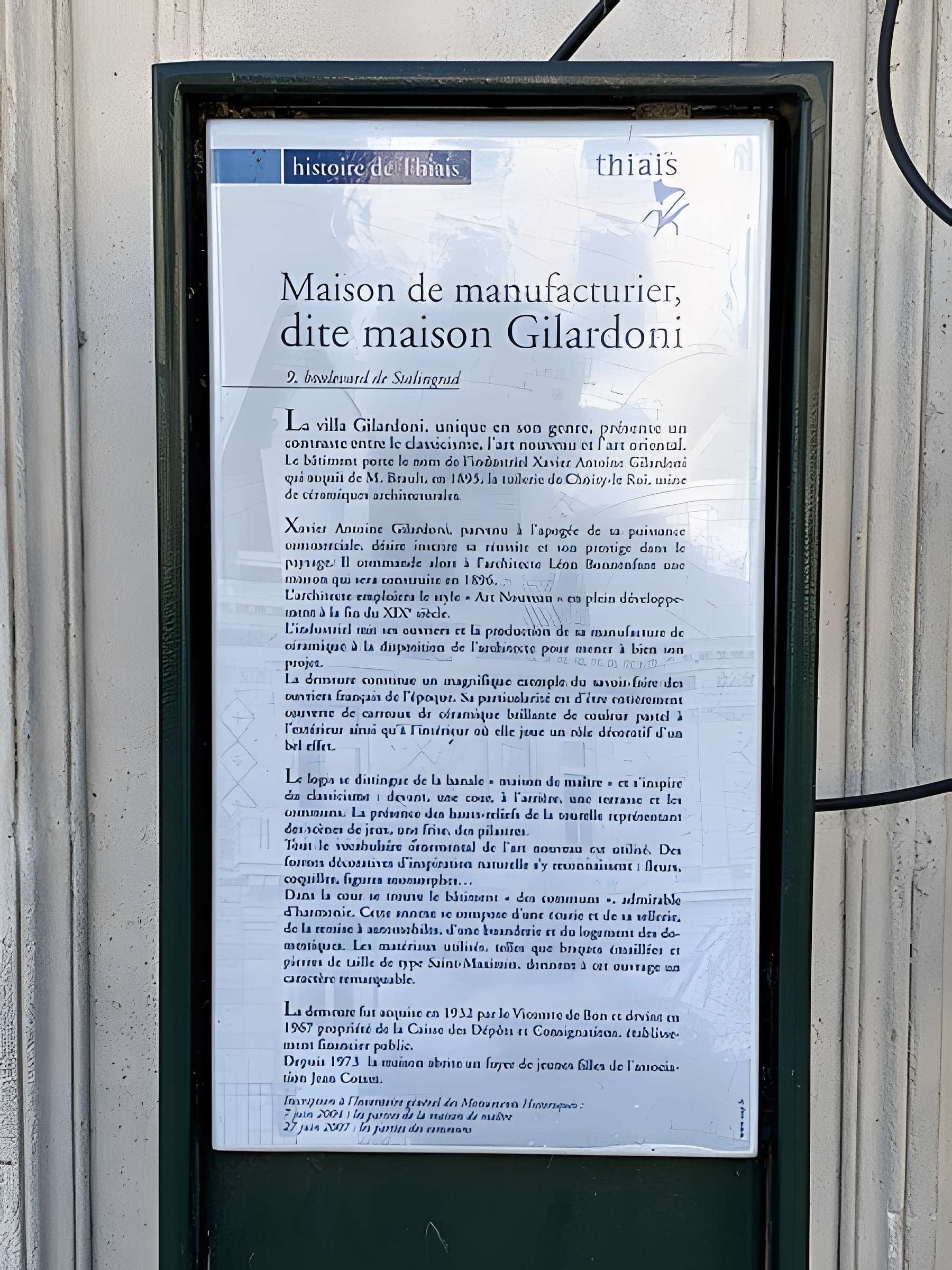 Maison du manufacturier Gilardoni de Thiais