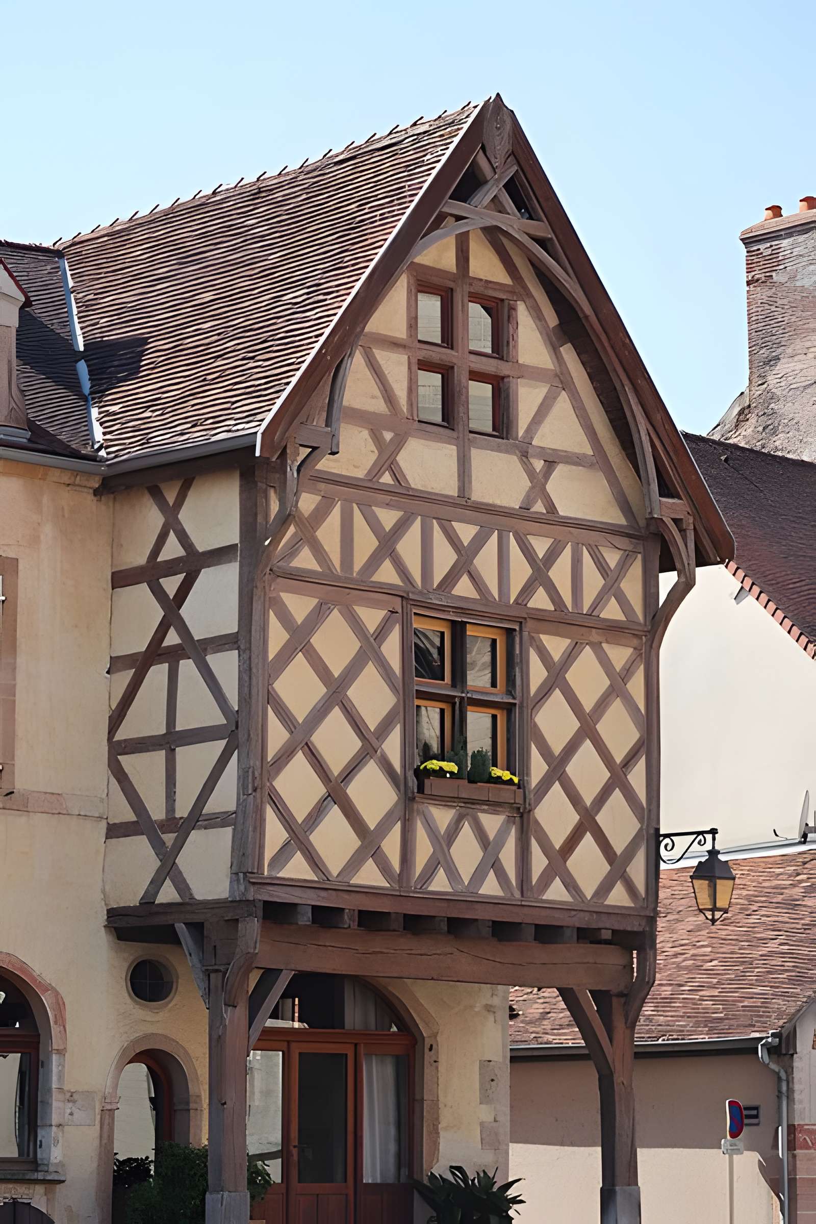 Maison en pans de bois et briques à Auxonne