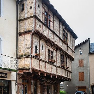 Maisons à pans de bois, Place au Blé à La Canourgue