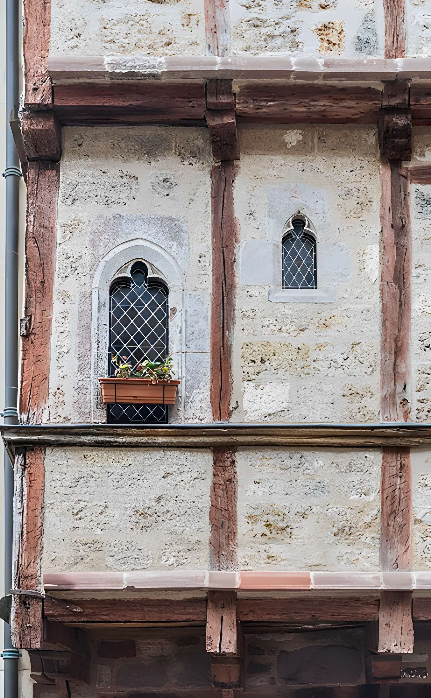 Maisons à pans de bois, Place au Blé à La Canourgue