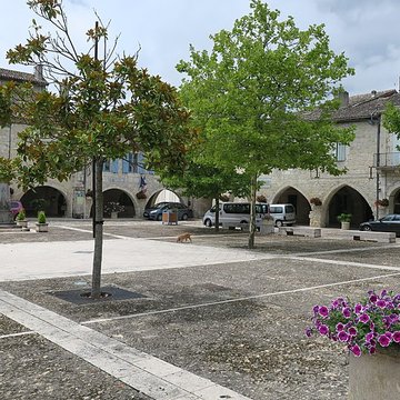 Maisons entourant la Place de la Liberté à Castelsagrat