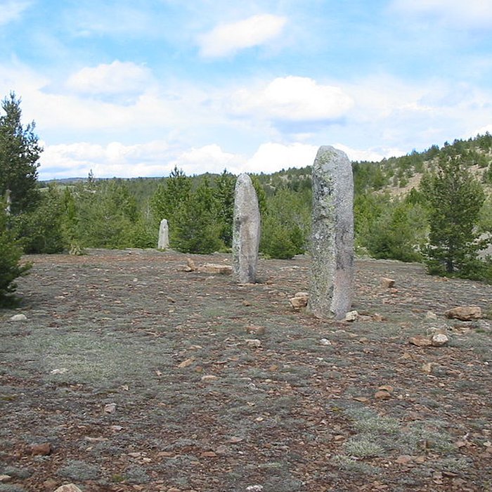 Photo de Trois menhirs, du deuxième groupe dit de la Fage, à 500 m du premier du même nom