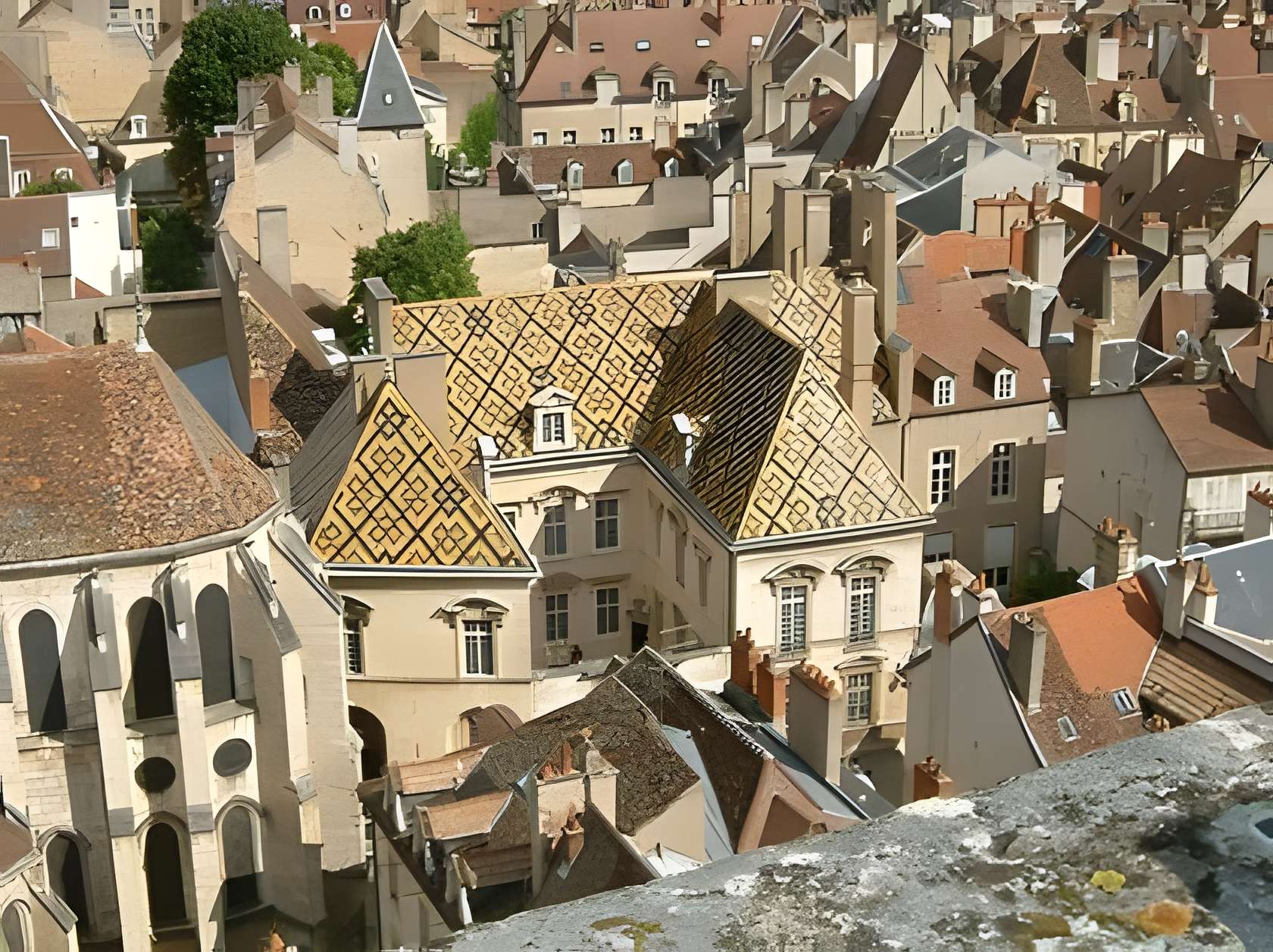 Hôtel de Vogüé à Dijon vue aérienne
