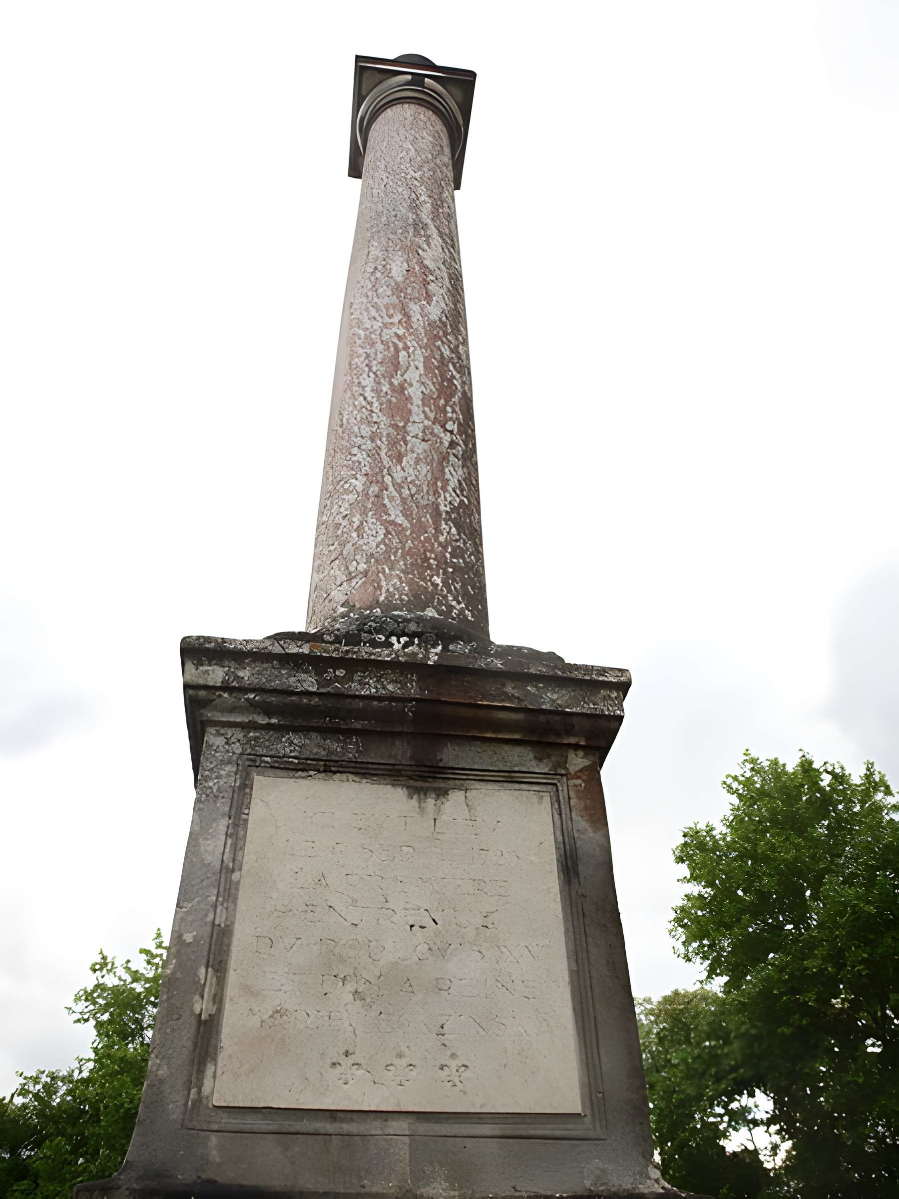 Colonne érigée en souvenir de la première rencontre de Louis XV et Marie Leczinska le 4 septembre 1725