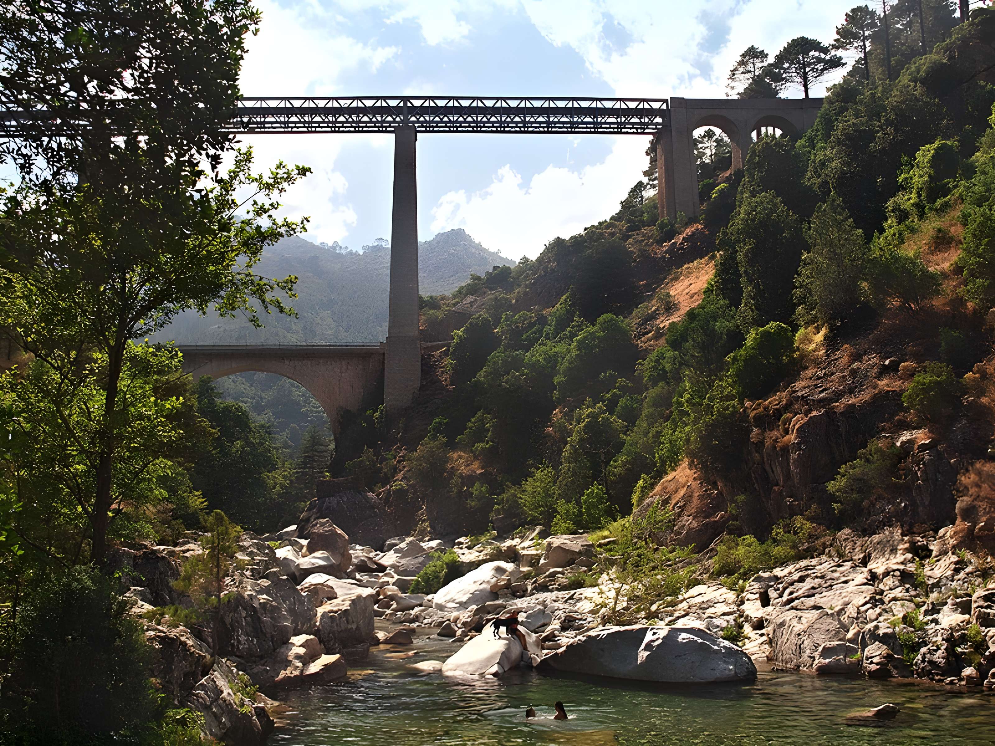 Viaduc sur le Vecchio ou pont Eiffel (également sur commune de Vivario)