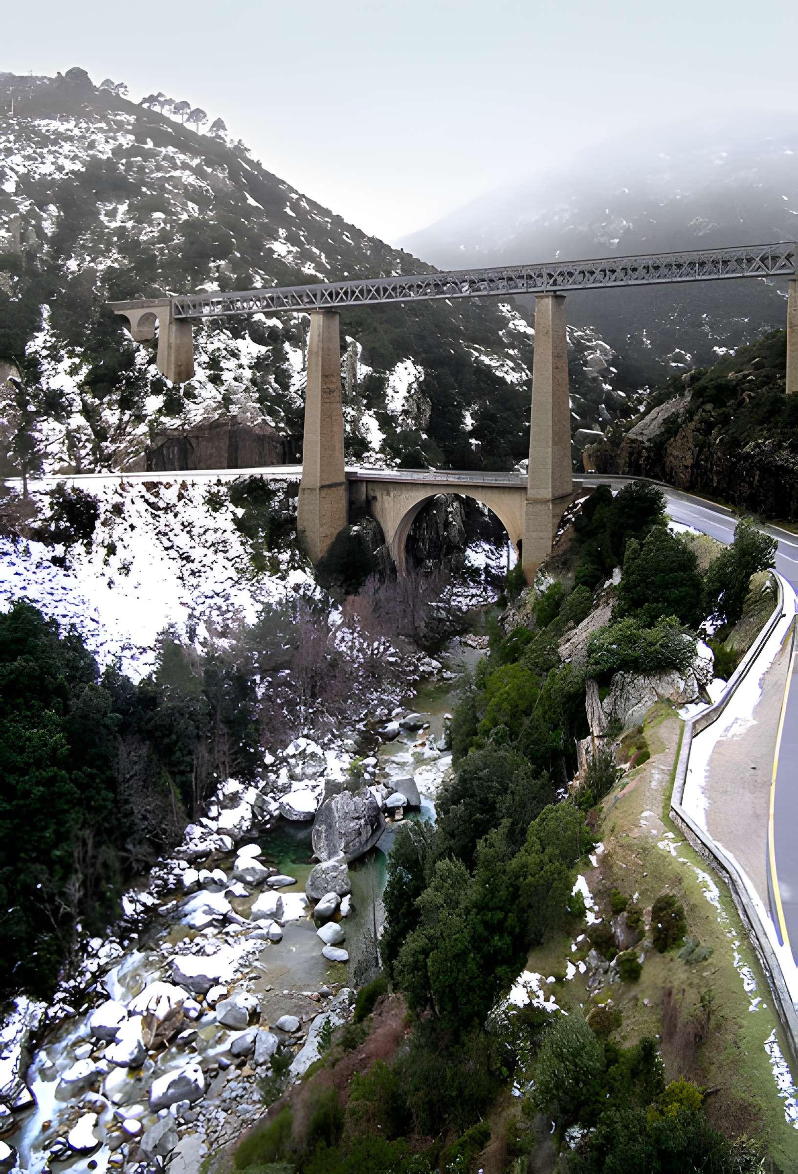 Viaduc sur le Vecchio ou pont Eiffel (également sur commune de Vivario)