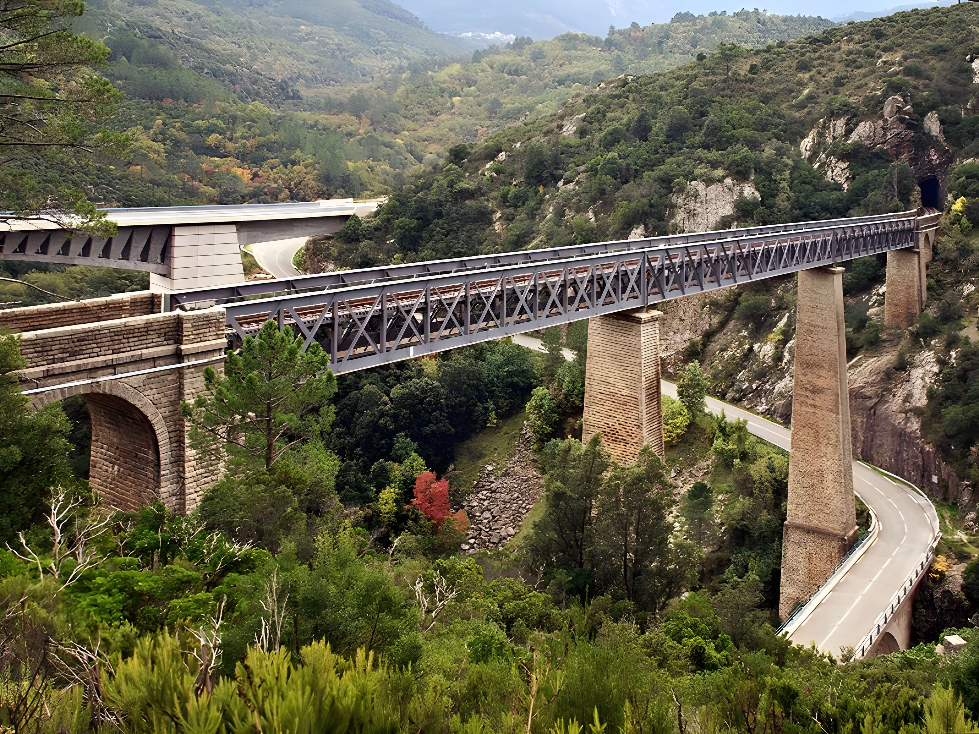 Viaduc sur le Vecchio ou pont Eiffel (également sur commune de Vivario)