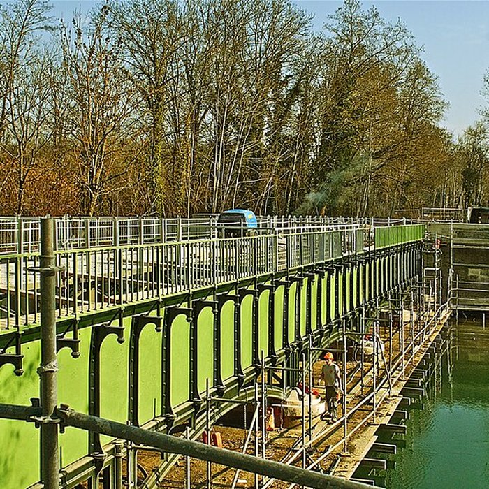 Photo de Pont-canal enjambant la Seine à Barberey-Saint-Sulpice
