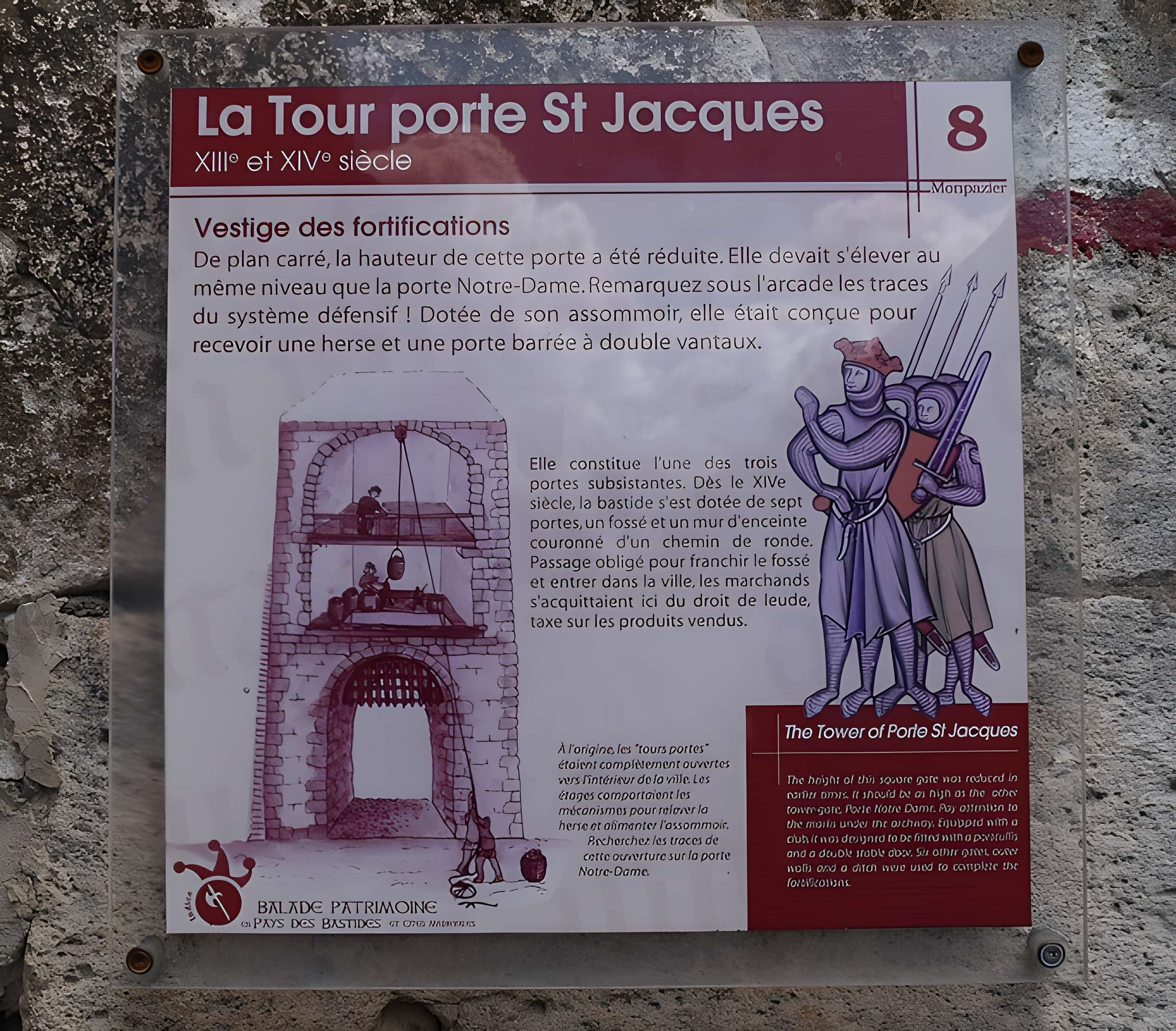 Porte de ville, Rue Saint-Jacques (nord) à Monpazier