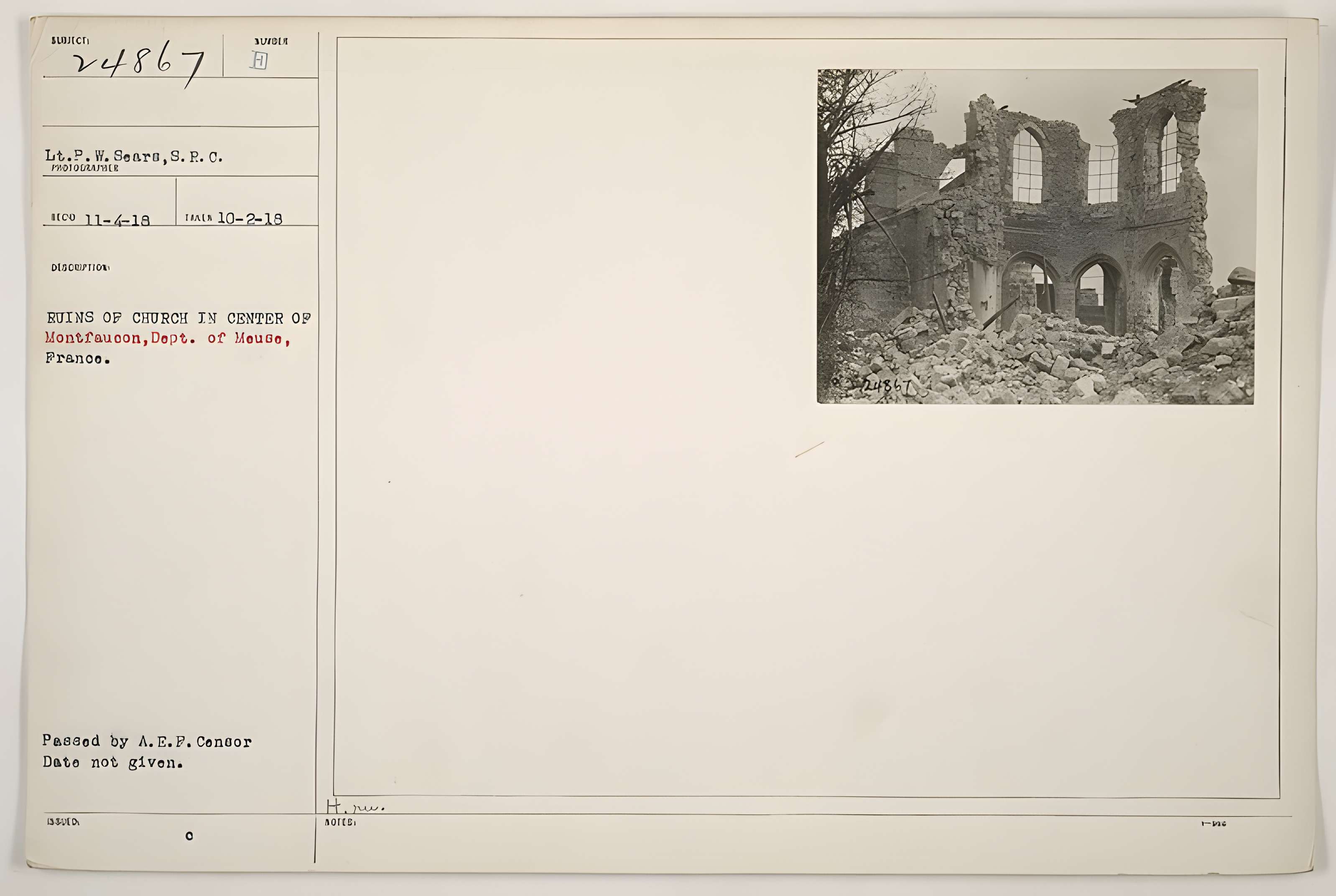 Ruine de la collégiale Saint-Germain à Montfaucon-d'Argonne