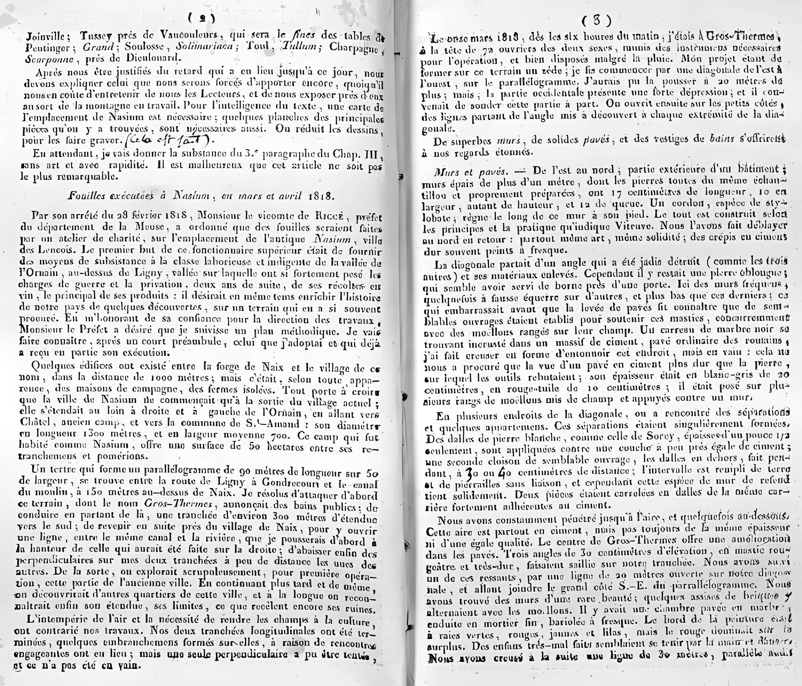 Ruines romaines de Nasium à Naix-aux-Forges