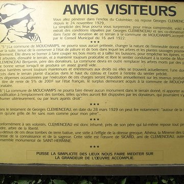 Sépulture de Georges Clemenceau à Mouchamps