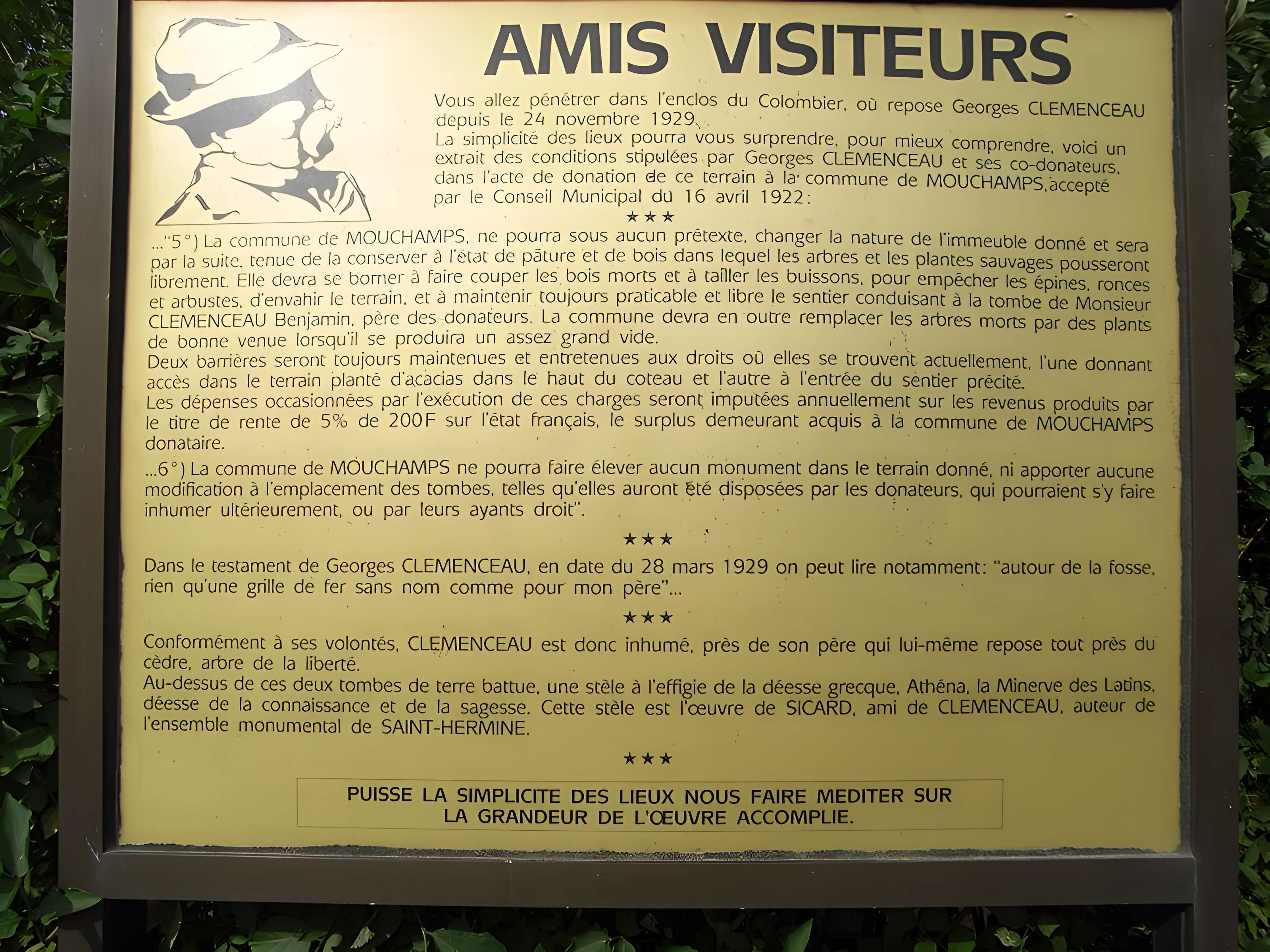 Sépulture de Georges Clemenceau à Mouchamps