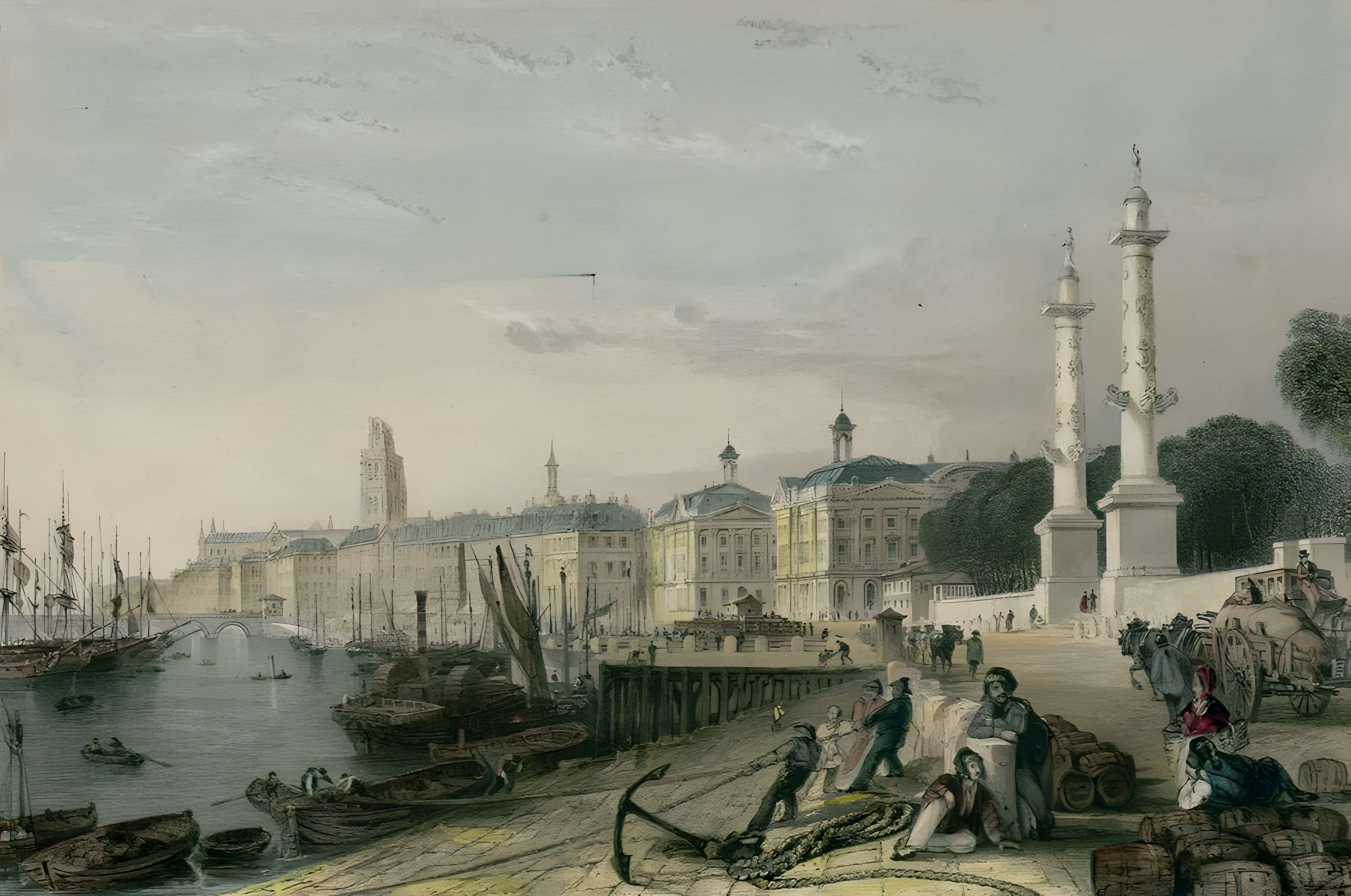 Les colonnes rostrales Place des Quinconces à Bordeaux