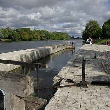 Site du barrage éclusé mobile à aiguilles de Nitray