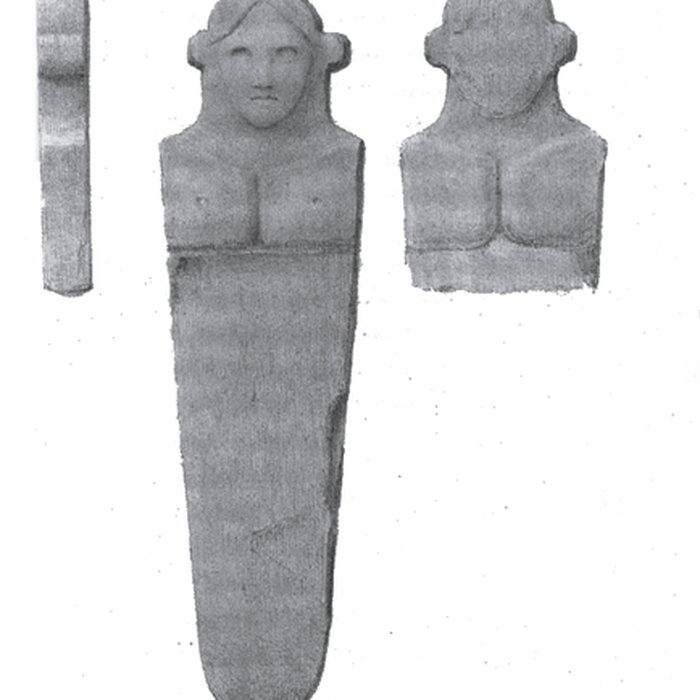 Photo de Figure antique dAppriciani rocher sculpté en forme de tête humaine