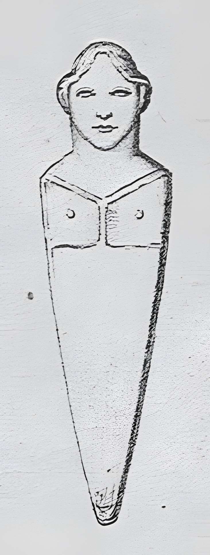 Figure antique d'Appriciani (rocher sculpté en forme de tête humaine)