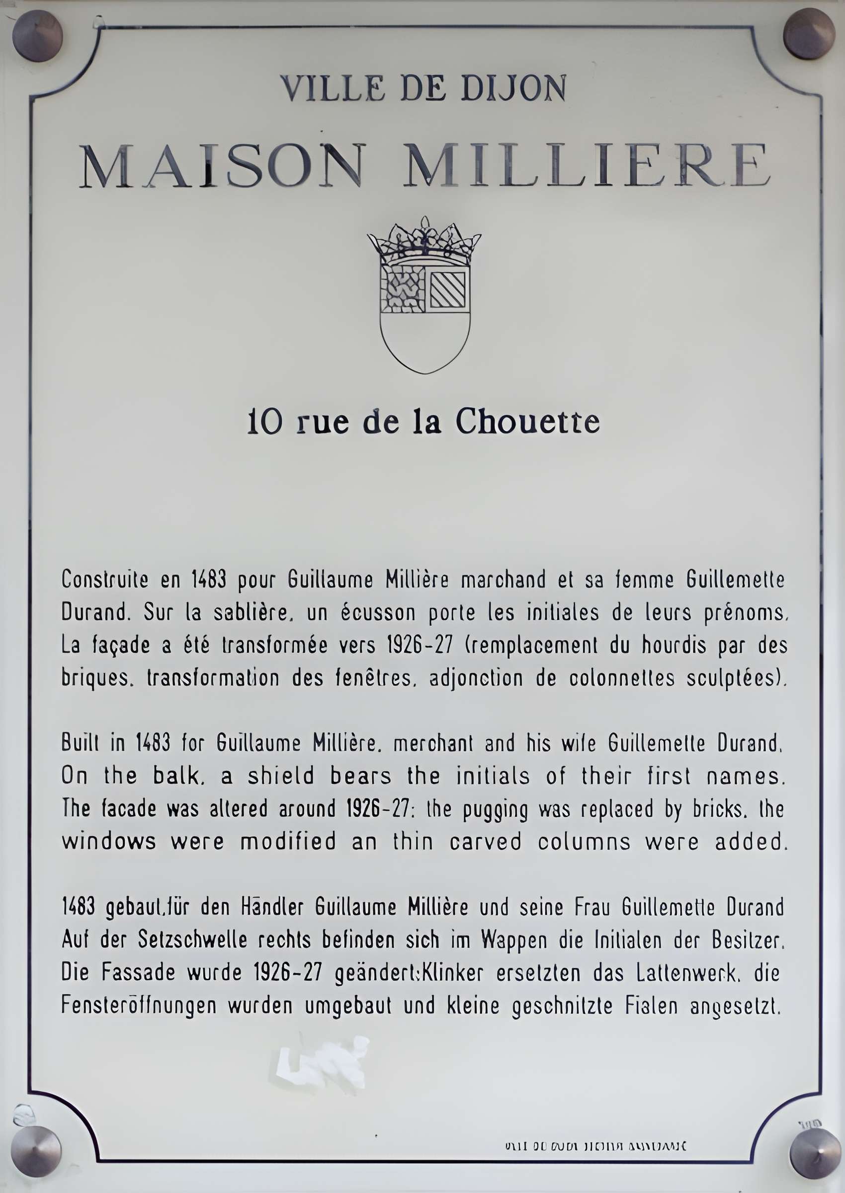 Maison Millière à Dijon