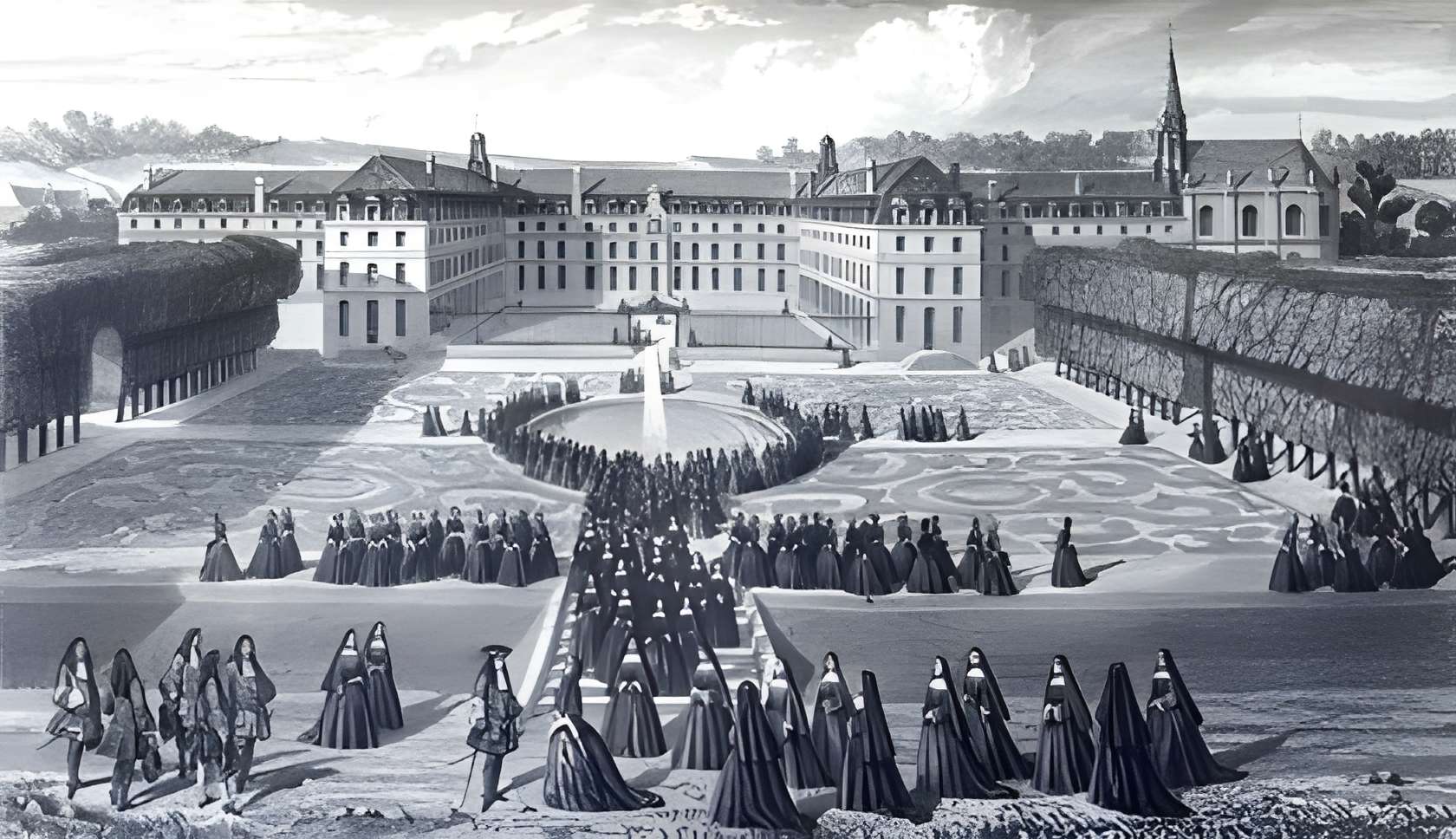 Maison royale de Saint-Louis à Saint-Cyr-l'École gravure