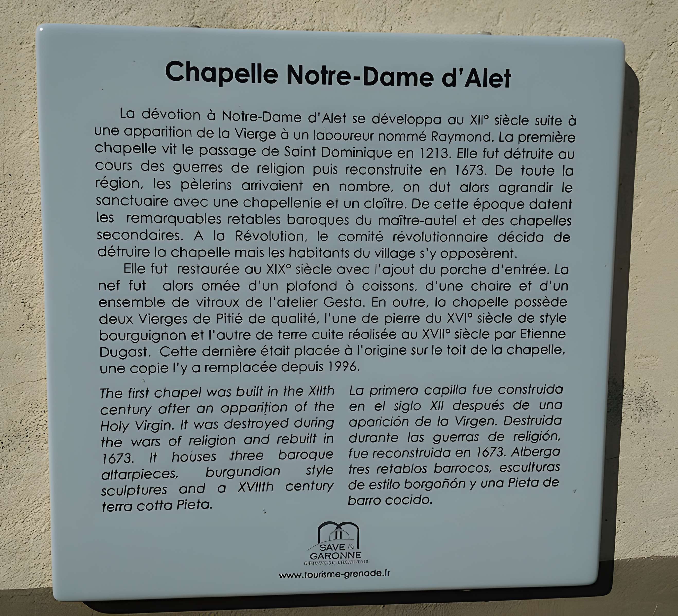Chapelle Notre-Dame-d'Alet à Montaigut-sur-Save