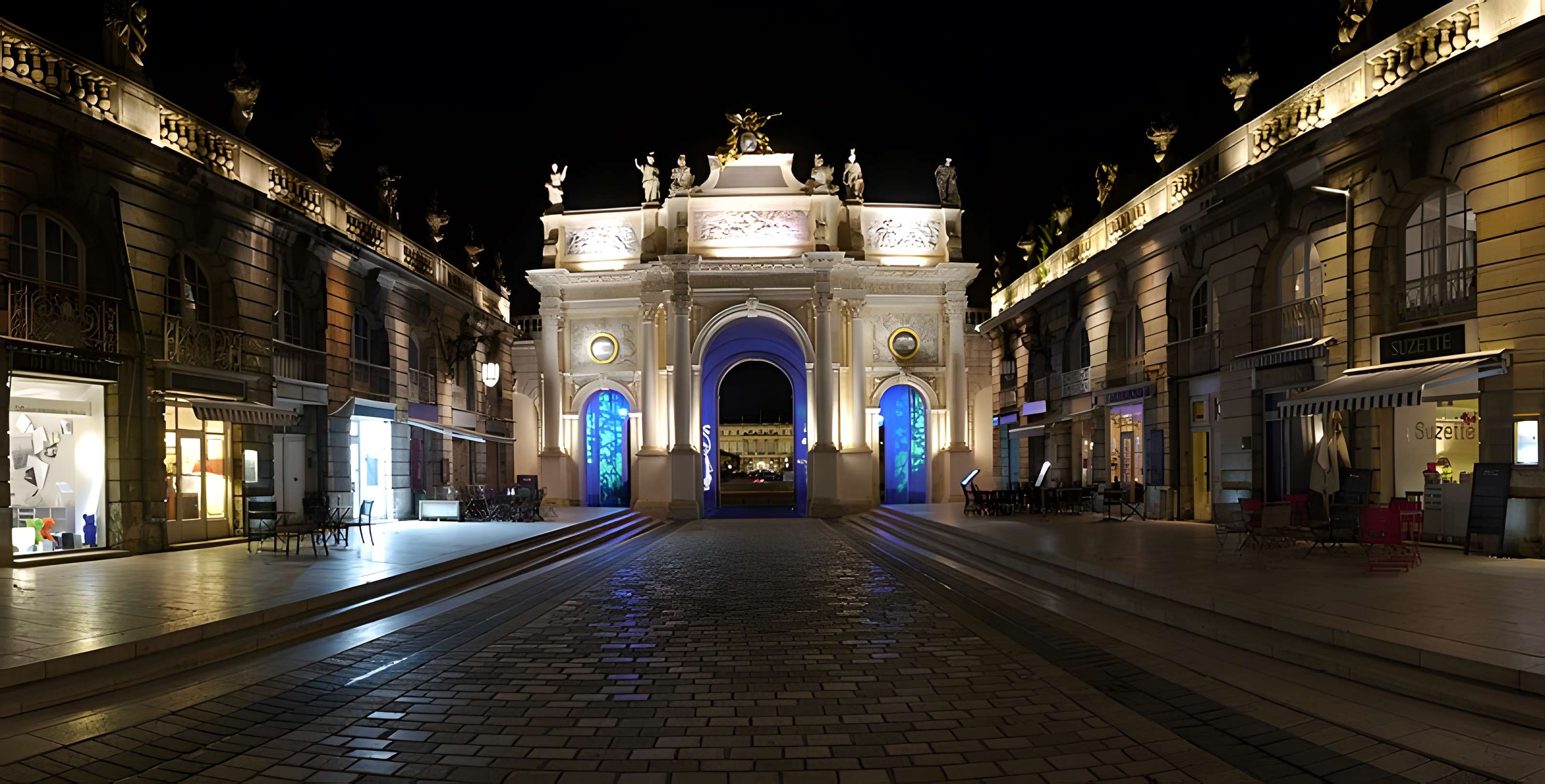 Ensemble formé par la place Stanislas, la rue Héré et la place de la Carrière