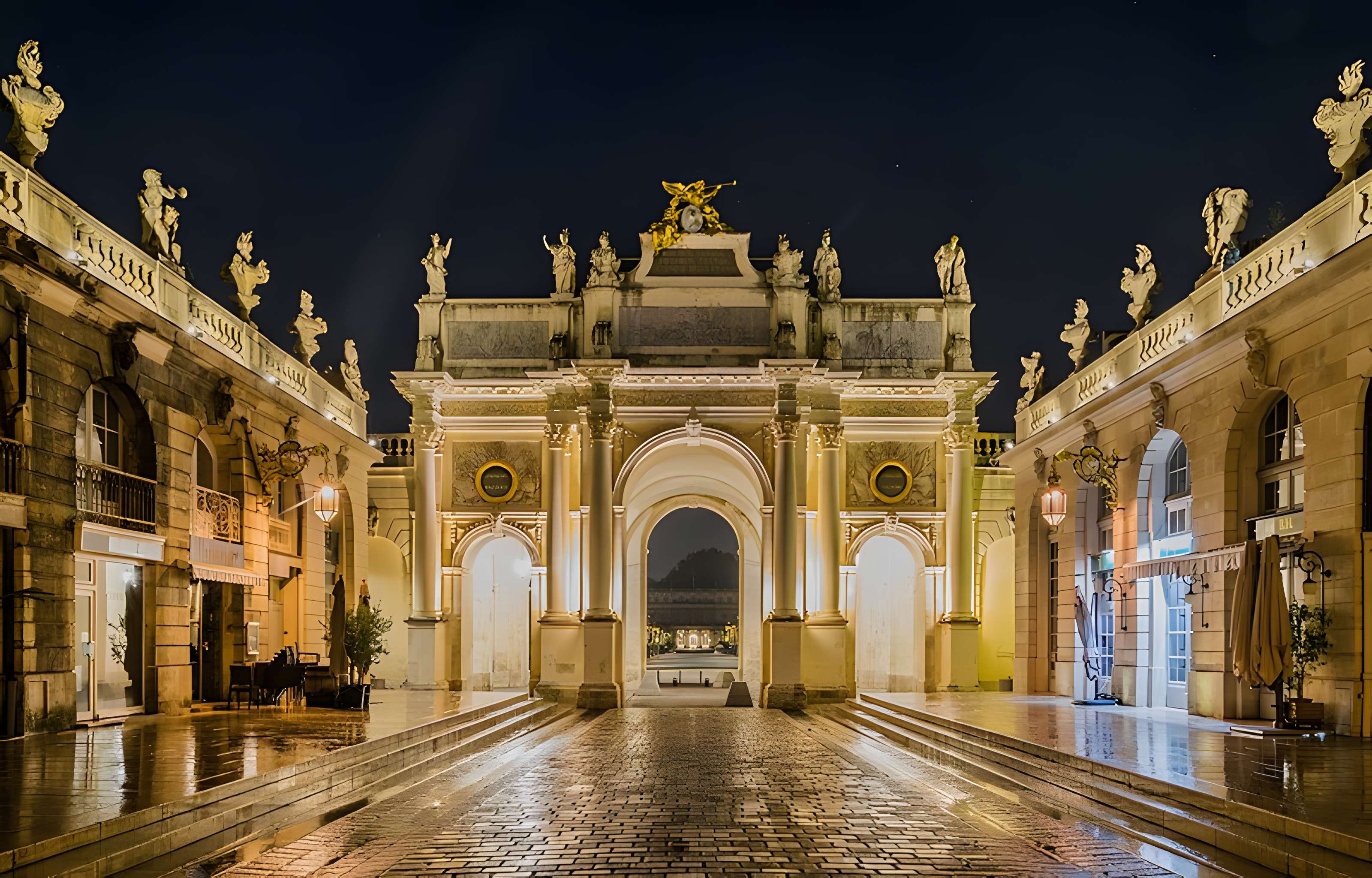 Ensemble formé par la place Stanislas, la rue Héré et la place de la Carrière
