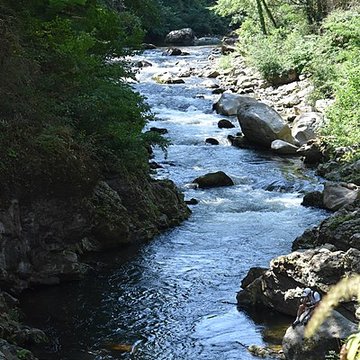Pont du Diable sur lAriège, près de Mercus-Carrabet