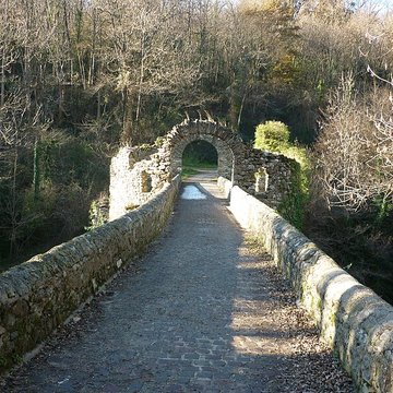 Pont du Diable sur lAriège, près de Mercus-Carrabet