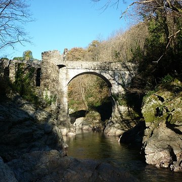 Pont du Diable sur lAriège, près de Mercus-Carrabet