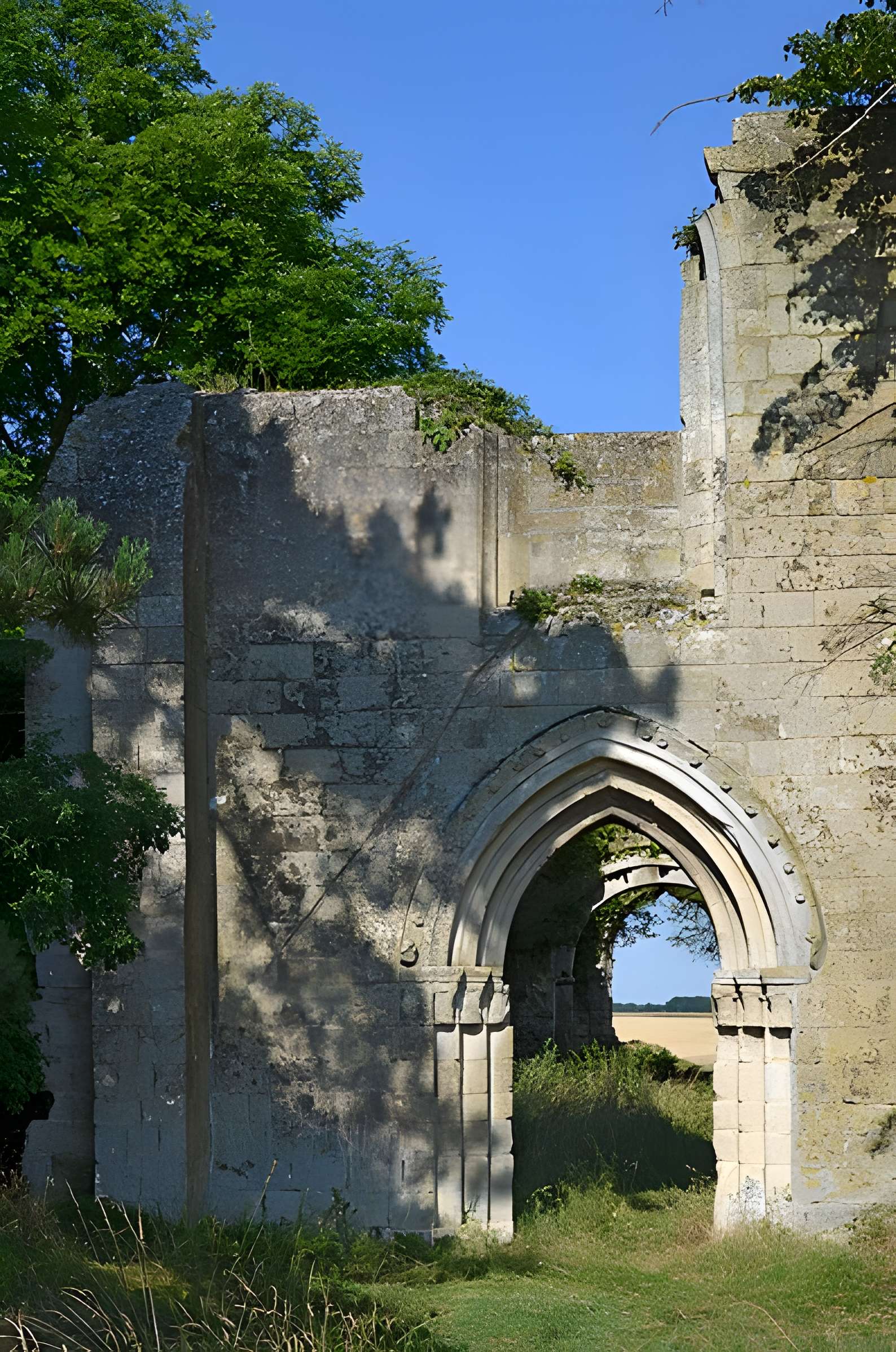 Ruines de la chapelle romane de Champlieu à Orrouy 