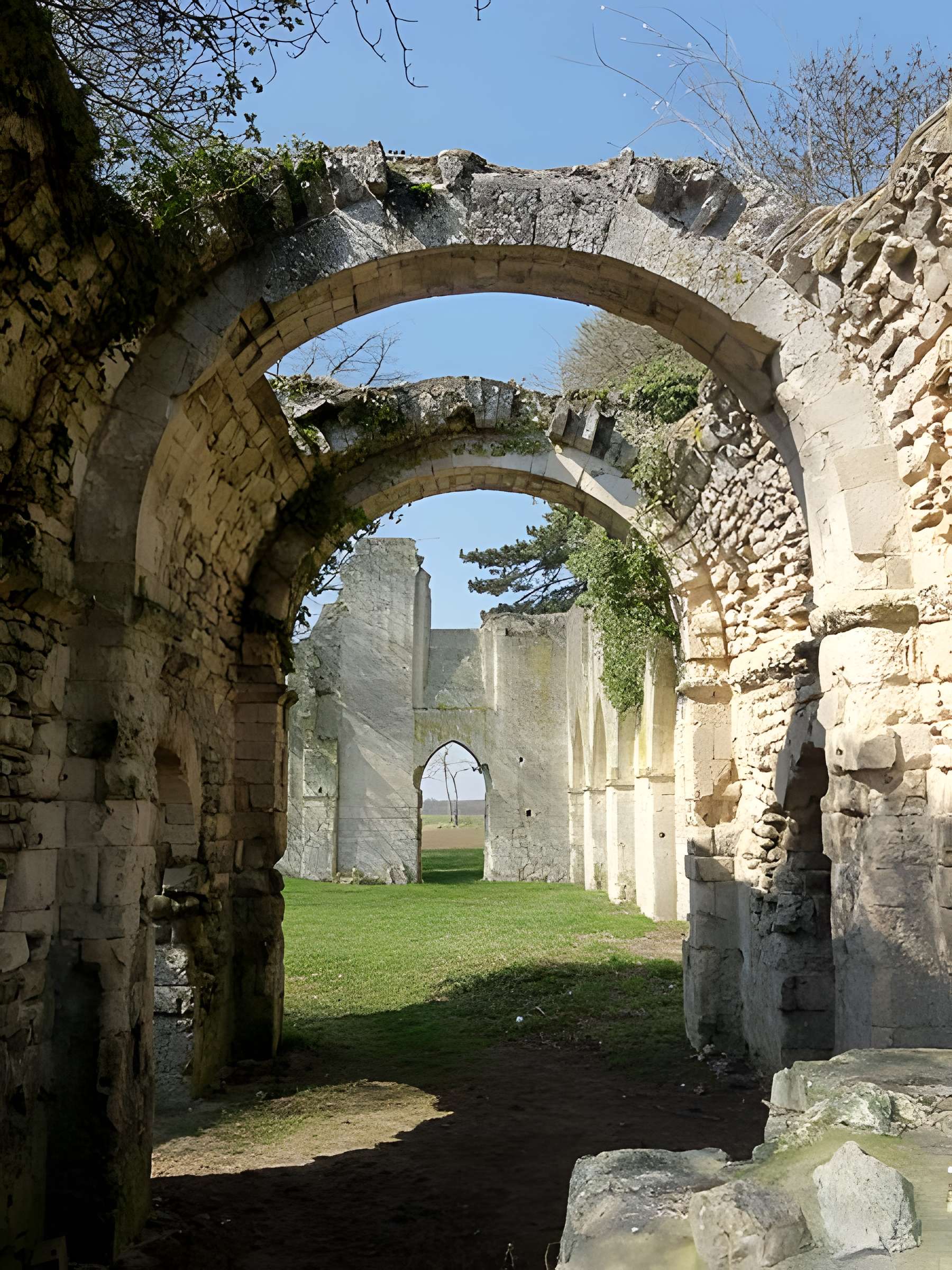 Ruines de la chapelle romane de Champlieu à Orrouy 