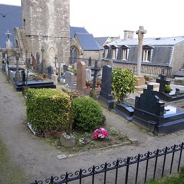 Cimetière communal et son enceinte entourant léglise