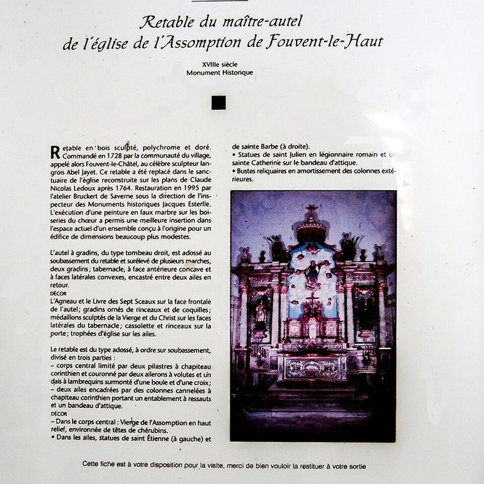 Photo de Église de lAssomption de Fouvent-le-Haut