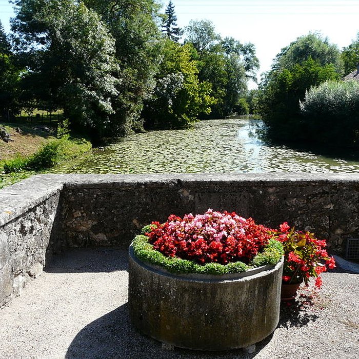 Photo de Pont médiéval, dit le vieux pont, sur le Dropt également sur commune dAgnac