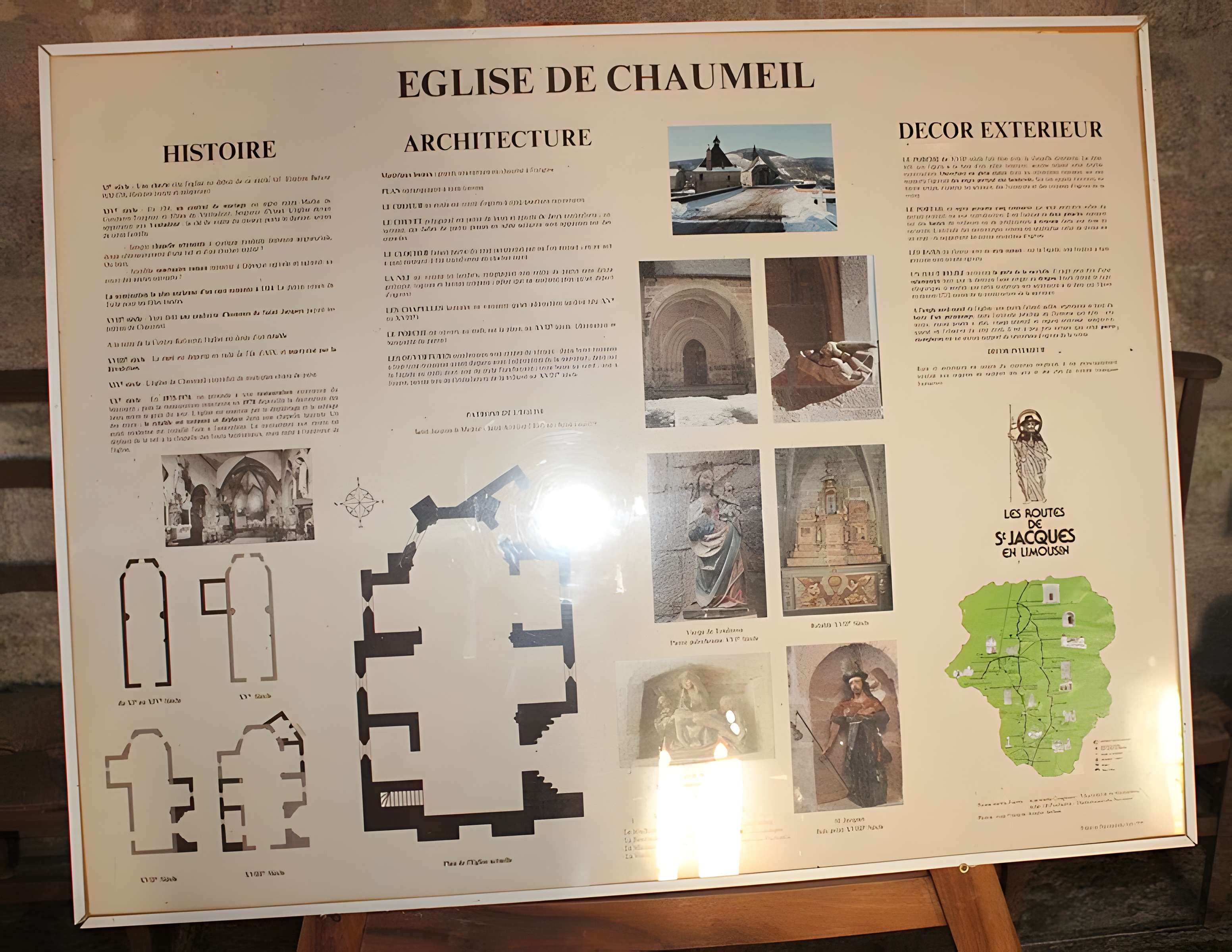 Église Saint-Jacques de Chaumeil et croix