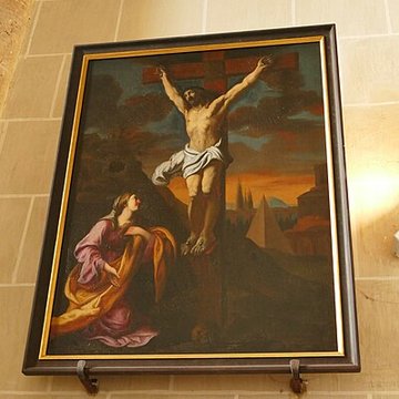 Église Saint-Martin de Beaune-la-Rolande et une croix