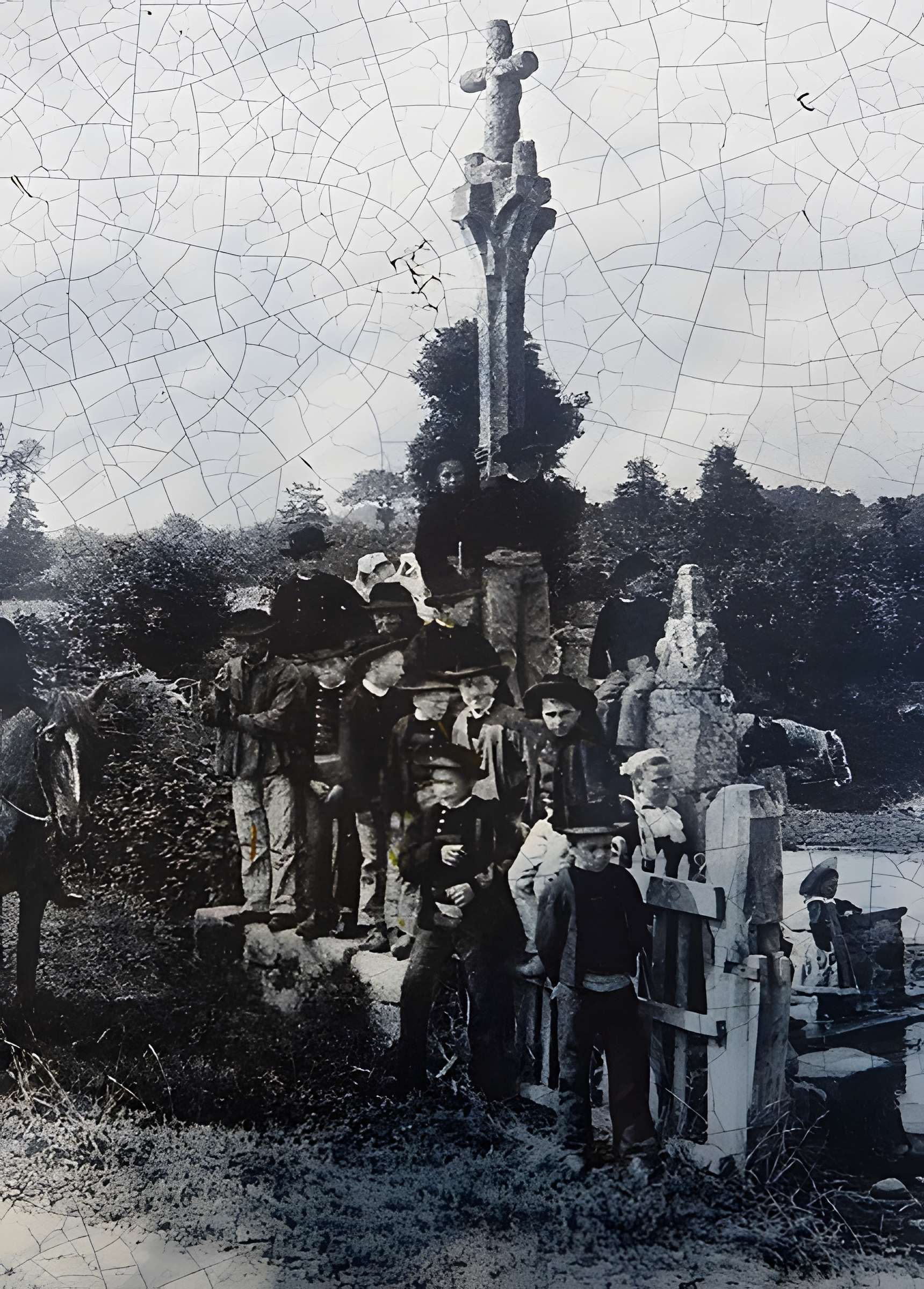 Fontaine et calvaire du Drennec de Clohars-Fouesnant